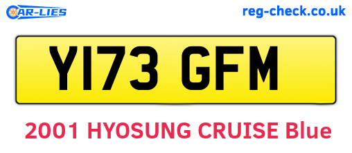Y173GFM are the vehicle registration plates.