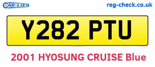 Y282PTU are the vehicle registration plates.