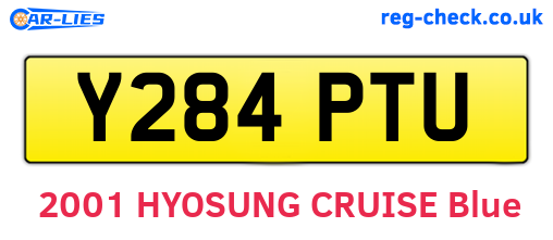 Y284PTU are the vehicle registration plates.
