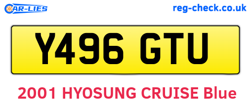 Y496GTU are the vehicle registration plates.