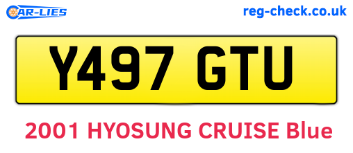 Y497GTU are the vehicle registration plates.