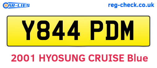 Y844PDM are the vehicle registration plates.