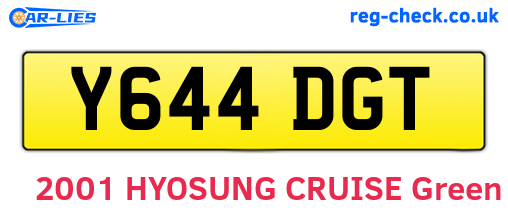 Y644DGT are the vehicle registration plates.