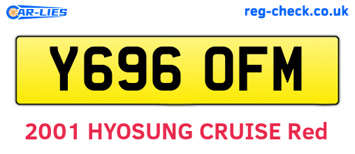 Y696OFM are the vehicle registration plates.