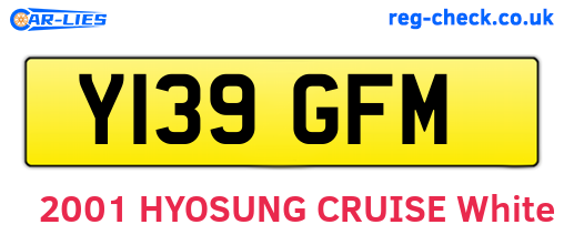 Y139GFM are the vehicle registration plates.