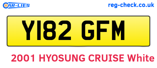 Y182GFM are the vehicle registration plates.