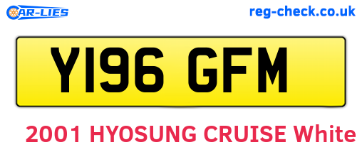 Y196GFM are the vehicle registration plates.