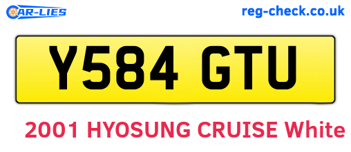 Y584GTU are the vehicle registration plates.