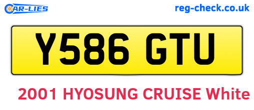 Y586GTU are the vehicle registration plates.