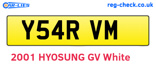 Y54RVM are the vehicle registration plates.