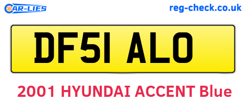 DF51ALO are the vehicle registration plates.