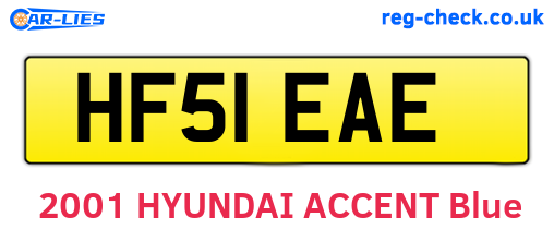 HF51EAE are the vehicle registration plates.