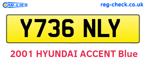Y736NLY are the vehicle registration plates.
