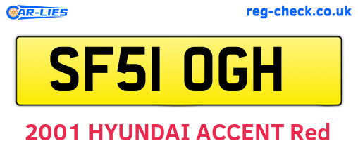 SF51OGH are the vehicle registration plates.