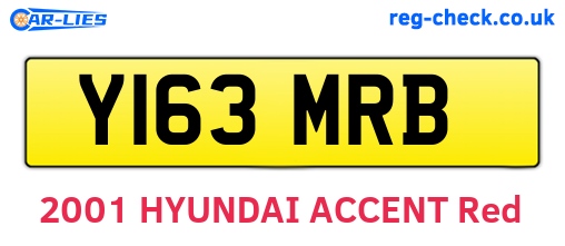Y163MRB are the vehicle registration plates.