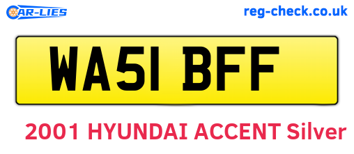 WA51BFF are the vehicle registration plates.