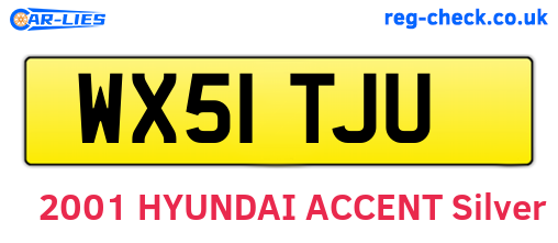 WX51TJU are the vehicle registration plates.