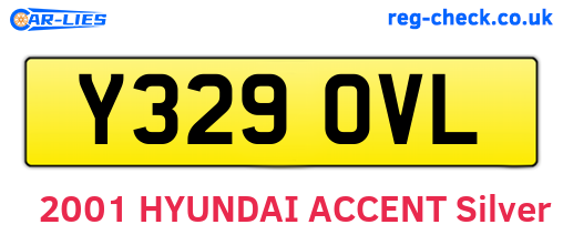 Y329OVL are the vehicle registration plates.
