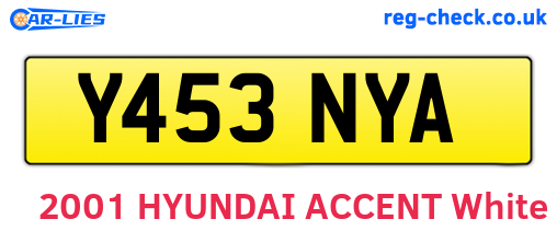 Y453NYA are the vehicle registration plates.
