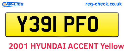 Y391PFO are the vehicle registration plates.