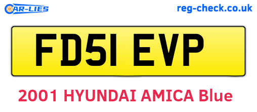 FD51EVP are the vehicle registration plates.