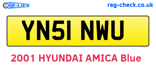 YN51NWU are the vehicle registration plates.