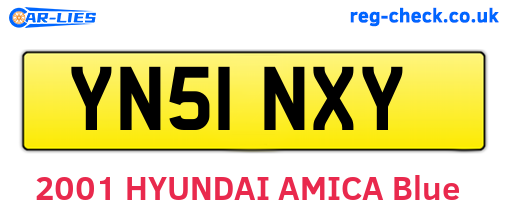 YN51NXY are the vehicle registration plates.