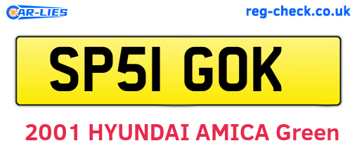 SP51GOK are the vehicle registration plates.