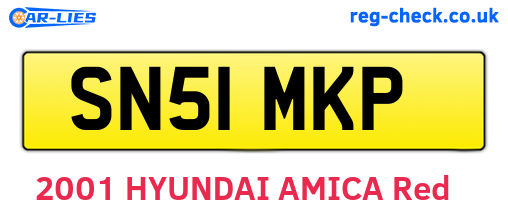 SN51MKP are the vehicle registration plates.