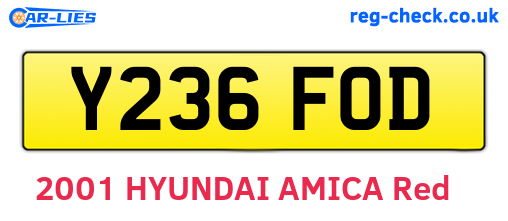 Y236FOD are the vehicle registration plates.