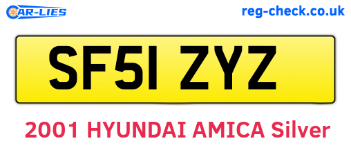 SF51ZYZ are the vehicle registration plates.