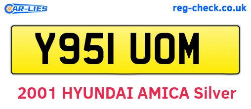 Y951UOM are the vehicle registration plates.