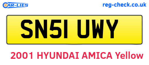 SN51UWY are the vehicle registration plates.