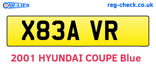 X83AVR are the vehicle registration plates.