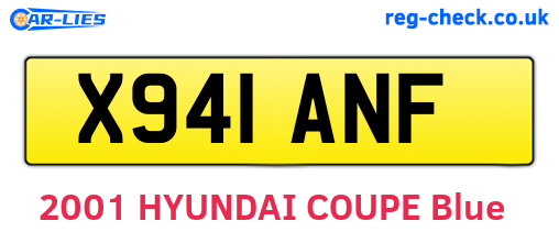 X941ANF are the vehicle registration plates.