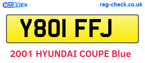 Y801FFJ are the vehicle registration plates.