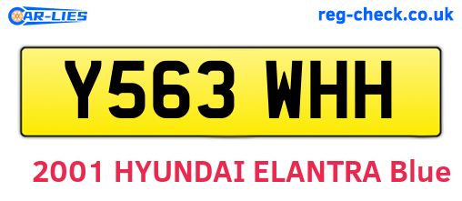 Y563WHH are the vehicle registration plates.