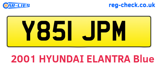 Y851JPM are the vehicle registration plates.