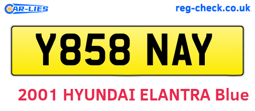 Y858NAY are the vehicle registration plates.