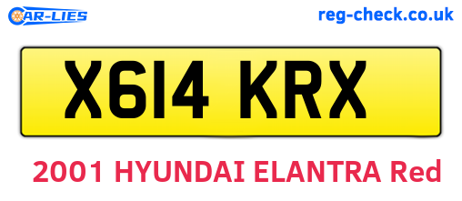 X614KRX are the vehicle registration plates.
