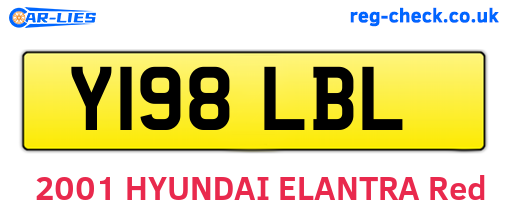 Y198LBL are the vehicle registration plates.