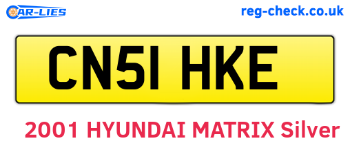 CN51HKE are the vehicle registration plates.