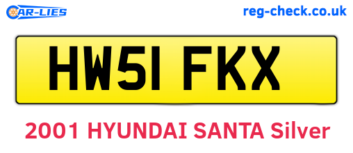 HW51FKX are the vehicle registration plates.