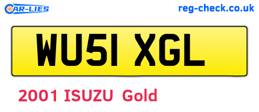 WU51XGL are the vehicle registration plates.