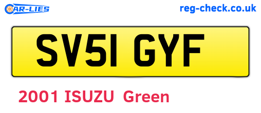 SV51GYF are the vehicle registration plates.