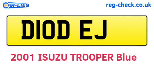 D10DEJ are the vehicle registration plates.
