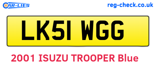 LK51WGG are the vehicle registration plates.