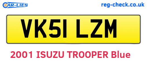 VK51LZM are the vehicle registration plates.