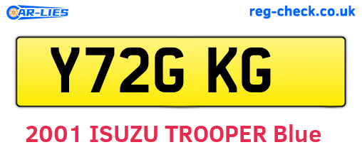 Y72GKG are the vehicle registration plates.