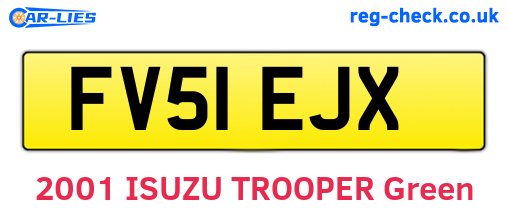 FV51EJX are the vehicle registration plates.
